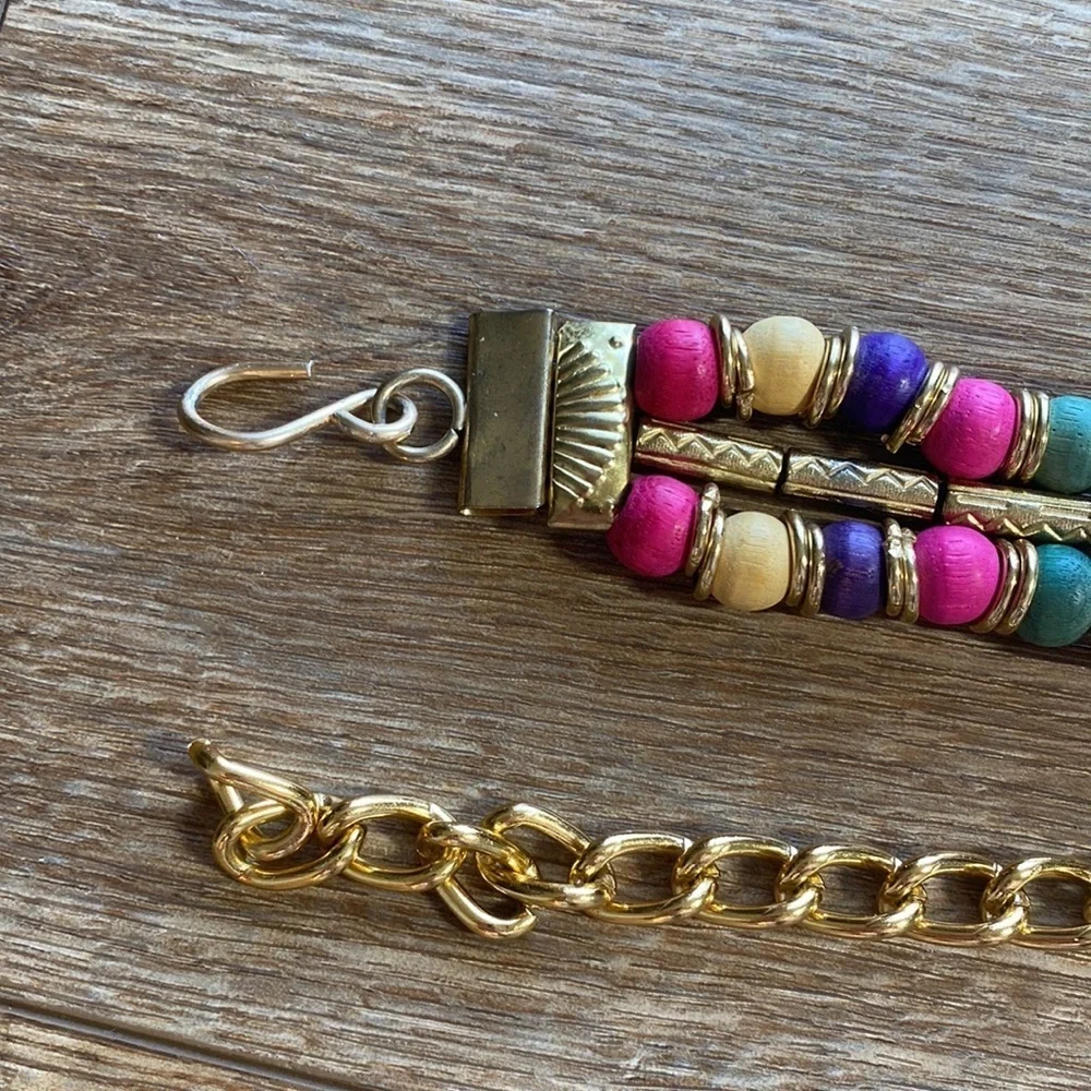 Vintage beaded handmade Colorful adjustable chain belt